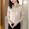 Chemises de printemps de chemisiers pour femmes pour femmes Satin à manches longues Blouse Office Lady Fashion Silk Shirt Ol Elegant Ladies Tops