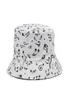 Stingy Brim Hats Fashion White Music Note Bucket Sun Caps Hip Hop Man Womens Visser 2203303715069