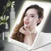 Miroirs compacts Miroir de maquillage à LED Intelligent écran tactile 180 degrés Bracket de chargement USB rotatif Q240509
