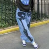 Herren Jeans Herbst Neue Damen Mode Hip-Hop Hose Hosen hohe Taille gewaschene weiße lässige Jeans weibliche europäische und amerikanische Stil Q240509