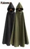 Dames039S wolmengsels gotische mantel dames middeleeuwse middeleeuwse capuchon vacht vintage cape long trench halloween cosplay kostuum overjas clo3567291
