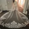 Zuhair Murad 2 Tiers Bridal Veils 3 M 2 M Cathedral Length Lace Appliqued Edge Bridal Wedding Veils Cover Face Free Shipping 209n