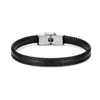 Bedelarmbanden mkendn mode handgemaakte lederen armbanden voor mannen vrouwen regenboog polsband roestvrij staal casual gepersonaliseerde bangle y240510