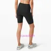 Lu Frau Yoga Sport Biker Hotty Hot Shorts Quarter Hosen Sommer Damen doppelseitig nackt hohe taillierte Hebeziele Lauftraining