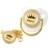 Customized Name Crown Baby Pacifier With Chain Clip 240510