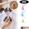 Badezimmerregale Neue 5pcs Mini -Kleiderbügel -Anschlusshaken für Kleiderschrankschrank Kleiderschrank weiß platzsparende Halter Organizer Rac Dhlzb