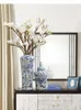 Wazony w stylu chiński niebiesko -biały porcelanowy wazon retro generał słoika stacjonarna