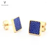 Orecchini a perno di colore misto 5 paia (10 pezzi) The EST Square Stingray Women Ourings Studs Genuine Colorful Leth