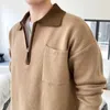 Maglioni maschili beige pullover beige polo con cerniera abiti da uomo zitting per uomo abbigliamento di grandi dimensioni x felpe ordina un divertente largo