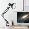 Home EU US Plug Flexible Swing Arm Clamp Mount Lamp Office Studio E27/E26 Bulb Table Black Desk Light AC85-265V Led Bulb Lamps