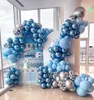 Burgundy Mavi Altın Balon Çelenk Kemer Kiti Çocuklar için Doğum Günü Partisi Dekorasyonu Bebek Duş Düğün Malzemeleri Dekor Lateks Balonlar 240510
