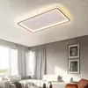 Deckenleuchten nordischer Minimalismus moderne dimmbare LED -Streifen leichte Kronleuchterlampe Flush -Montierung mit Fernbedienung Pendel