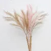 Decorative Flowers Plastic Flocking Reed Artificial Plants Potted Home El Decor Background Flower Arrangement Wedding DIY Scene Layout