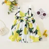 Vestidos de menina Vestido de bebê traço Brecha Fruit Flor Print Sweet Princesa Havaí estilo de praia sem mangas