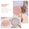 Kompakte Spiegel retro roseförmige 3D -Make -up -Kompaktspiegel mit manueller Farbauswahl 4 Hand R2X5 Q240509