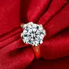 Mit Seitensteinen Bague Femme Big Elegante Blumenringe für Frauen Eherieband Edelstahl gefüllt silberfarbene Farbe Brautschmuck Tropfen