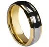 Tungsten Carbide Ring 6 mm Dome Gold Silver Color Bands de mariage avec des anneaux de couple de finition à haute voix pour Lovers5346578