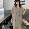 Trench da donna Cappotto per vento a vento abito oversize per donne Abiti casual giacche a manica corta Overpo di capispalla vintage