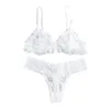 Bras set sexy v cou femelle confortable sous-vêtements confortable en dentelle florale lingerie backless lonyard creux de costume Lenceria para damas