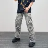 Overalls Camouflage Y2K Fashion Baggy Flare Jeans Cargo Pants Men Clothing Straight Women Wide Leg Long Trousers Pantalones 240510