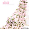 Decorative Flowers Cherry Blossom Rattan Artificial Flower Simulated Bedside Decoration Home Ceiling Wedding