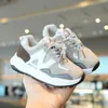 Sneakers 2022 Autumn New Baby Shoes 1-9 Soft Soled for Boys and Girls Korean Leather Sports H240510