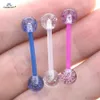 StarBeauty 8pcSlot Soft Acryl Barbell Sexy Tongue Piercing ringen flitsende poeder plastic tepel ringoor oorlichaam sieraden 240429