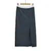 PB ZA summer womens clothing sweet style versatile casual slimming splicing design boxer slit detail skirt 240506