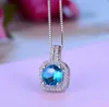 Woman Fashion Necklace Gioielli semplici 925 Sterling Argento Taglio rotondo 5A