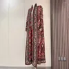 Damesgeul Lagen Yudx Miyake Casual Model Dress Geplooide Peplum Lange mouw Jas Jas Cape Mode Gedrukte jurk 2024 Zomer
