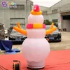 Design d'origine 6mh (20 pieds) avec des ventilateurs publicitaires gonflables de Snowman Blown Cartoon Snow Ball Personnage pour l'événement de fête de Noël