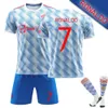 Set di calcio/turisti da pista da uomo trackuit da uomo 2122 Champions League Ronaldo Jersey Away Blue No. 7 Shirt calcistico n. 10 Rushford No. 6 Bogba Suit