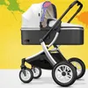 Wózki# 2024 Nowy wózek dziecięcy 3 na 1 wysoki krajobraz wózek rozkładany powóz dla niemowląt Stroller Baby Bassinet Puchair Noworodek T240509
