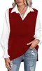 Dames plus size sweaters trui vest mouwloze extra grote v-hals trui gebreide vest pullover vest fashion top