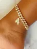 Chaîne de liaison cubaine initiale de 12 mm en or DIY DIY INCIED SORNE pour femmes Bracelet de cheville de cheville bijoux en acier inoxydable 2202165240458