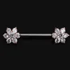 Anneaux de mamelon 2pcs Zircon de haute qualité et ailes d'ange Plume Angel ailes de carrosseme mamelon bijoux femmes Barbell Couverture mammaire bijoux Y240510