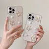 Casos de telefone celular 3D Creme de border de borda de ouro para iPhone 15 Pro Max 14 13 12 11 Luxury Moda Epoxy Girl Shell Shopfrof Soft Cover J240509