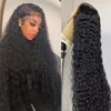 Top Quality Black Color Loose Deep Wave African Human Hair Wigs 22 to 30 Inch Transparent Synthetic Curly Lace Front Wig For Women Girls Dropshipping