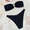 Damskie odzież kąpielowa bikini bikini solidny zestaw kąpielowy dwuczęściowy zestaw Seksowny strój kąpielowy odpowiedni dla kobiet seksowne stroje kąpielowe letnie plaża J240510