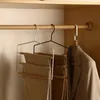 Hangers 3 niveles pantalones de madera que guardan estanterías de pantalones múltiples con múltiples cubos de ropa de hierro multifuncional para toalla de corbata de bufanda