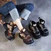 Sapatos casuais johnature couro genuíno outono de inverno plataforma plana feminina 2024 grossa sola retrô redonda de dedão quente botas curtas