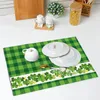 Tischmatten Speisesaal Set für 4 St. Patricks Day Placemats Irish Plaid Place Kitchen Rustikal