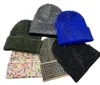 Skull Caps Warm Knit Hat Hundred Acrylic Diamond Hat Men And Women European and American Pullover Hat