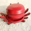 New Brand Funny Cute Crab Pu Leather Mini Coin Purse Keychain Car Key Case Wallet Key Chain Women Bag Pendant Backpack Charm 1591