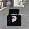 Kvinnors avslappnad stickad västdesigner spets trim stickade tank tops sommar ärmlösa stickade toppmodetankar tees tees