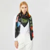 Sciarpe 130 cm di marca di lusso Nuovo design sago cycas Palm albero quadrato Scarf twill Sciarf di sciarpa Donne bandana sciarpe per shawl donna q240509
