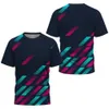 Camisetas masculinas gradiente de moda listra de tênis de tênis de tênis de tênis de tênis de tênis de tênis de tênis Top Casual O-jato de esporte casual j240509
