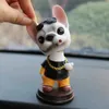 Interior Decorations Cool Pug Nodding Dog Car Dashboard Decor Toys Bobblehead Car Accessories Interior Shaking Head Figures Cute Car Ornament Gifts T240509