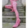 Сапоги Женские брюки Zhima с эластичным заостренным пальцем на тяге на каблуках высоты эластичные женские туфли Женщина Большой размер 36 39 41 43