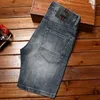 Jeans maschi di jeans di fascia alta pantaloncini di jeans men2024 elastic slim fit marchio estivo buca patch casual quinto pantaloni